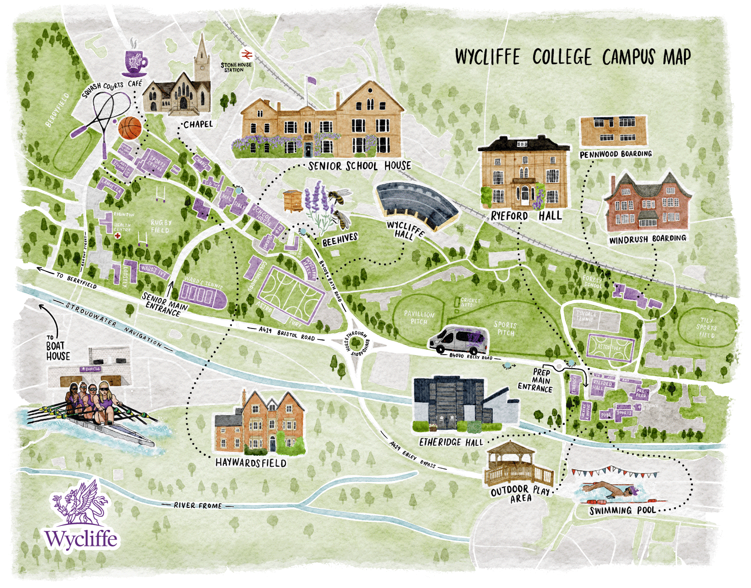 Wycliffe illustrated Map of the Grounds