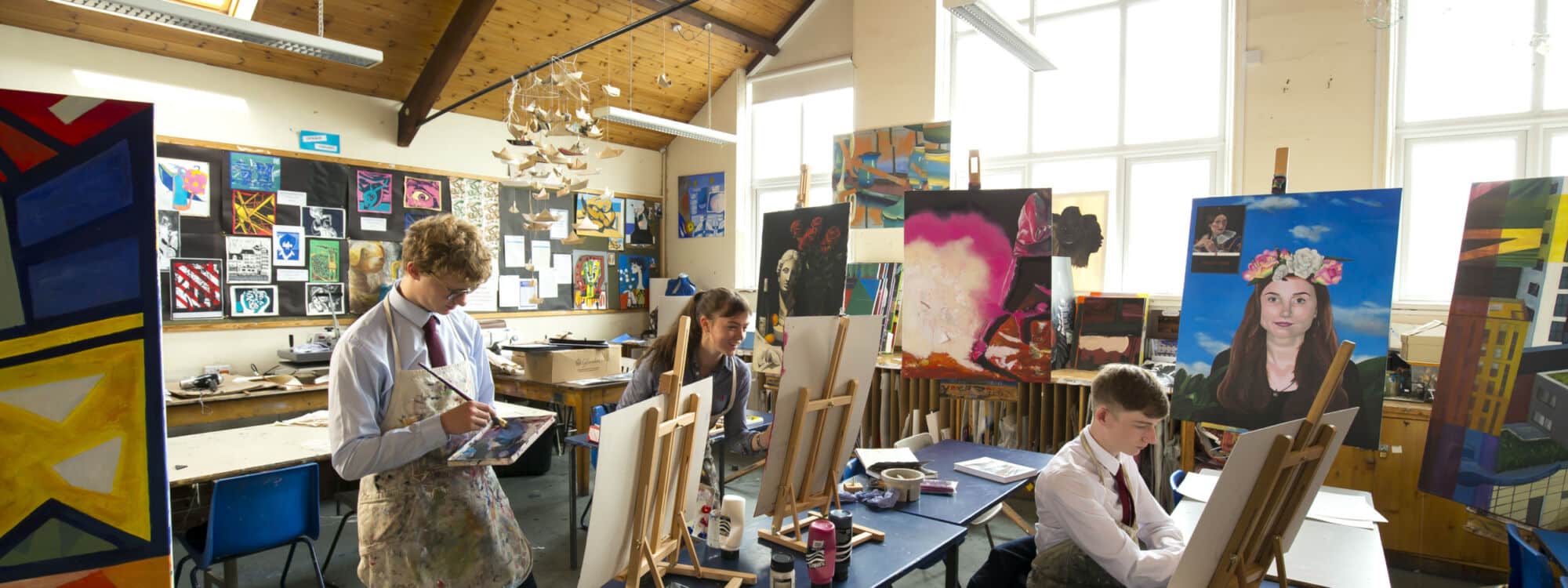 Senior School pupils in art class