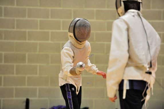 School pupils fencing