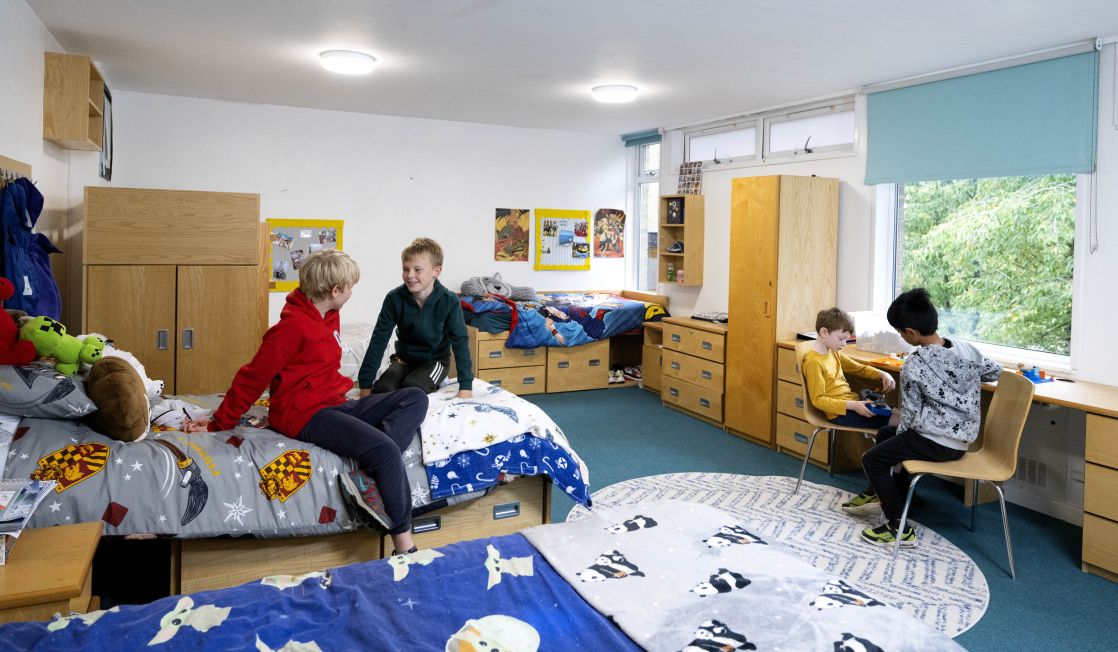 Prep school bedroom with boy pupils