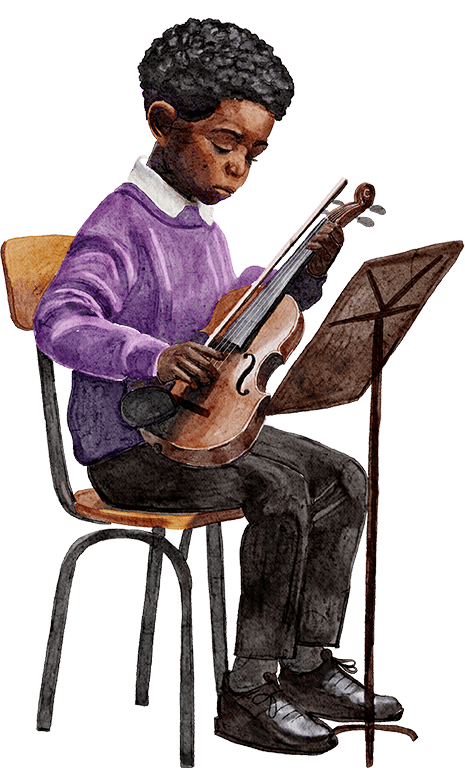 Boy Musician Illustration