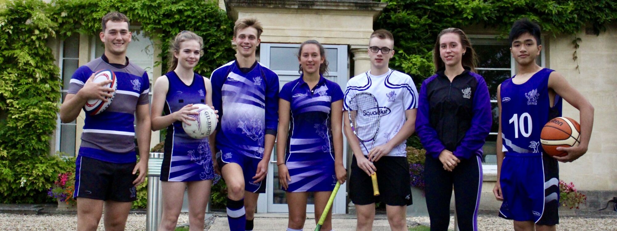 Group of school sports captains in uniform