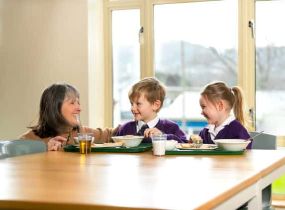 Pre Pre and Nursery children eating food