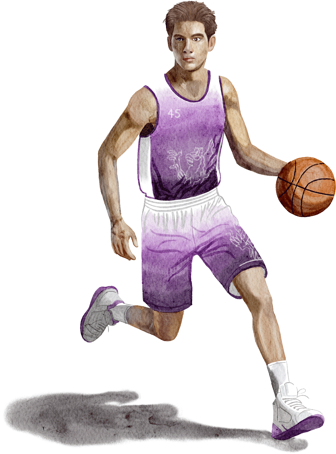 Senior Basket Ball player illustration