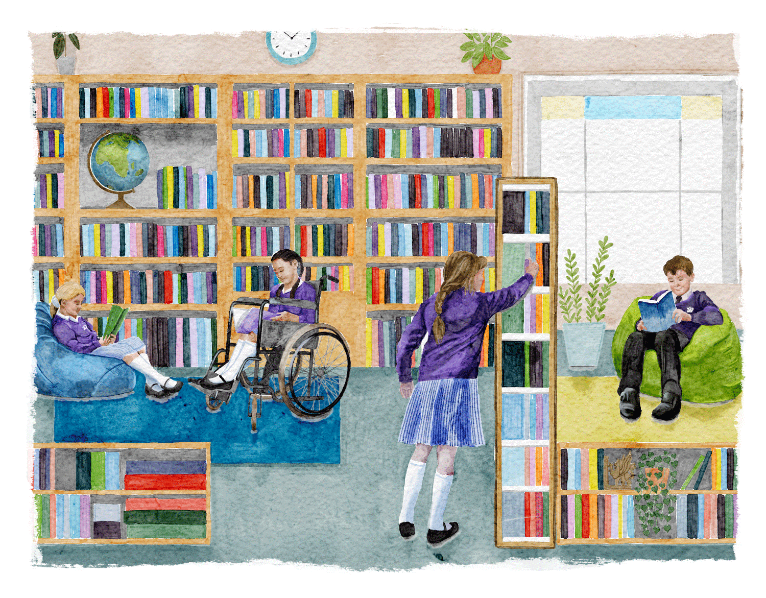 Wycliffe Prep Library illustration