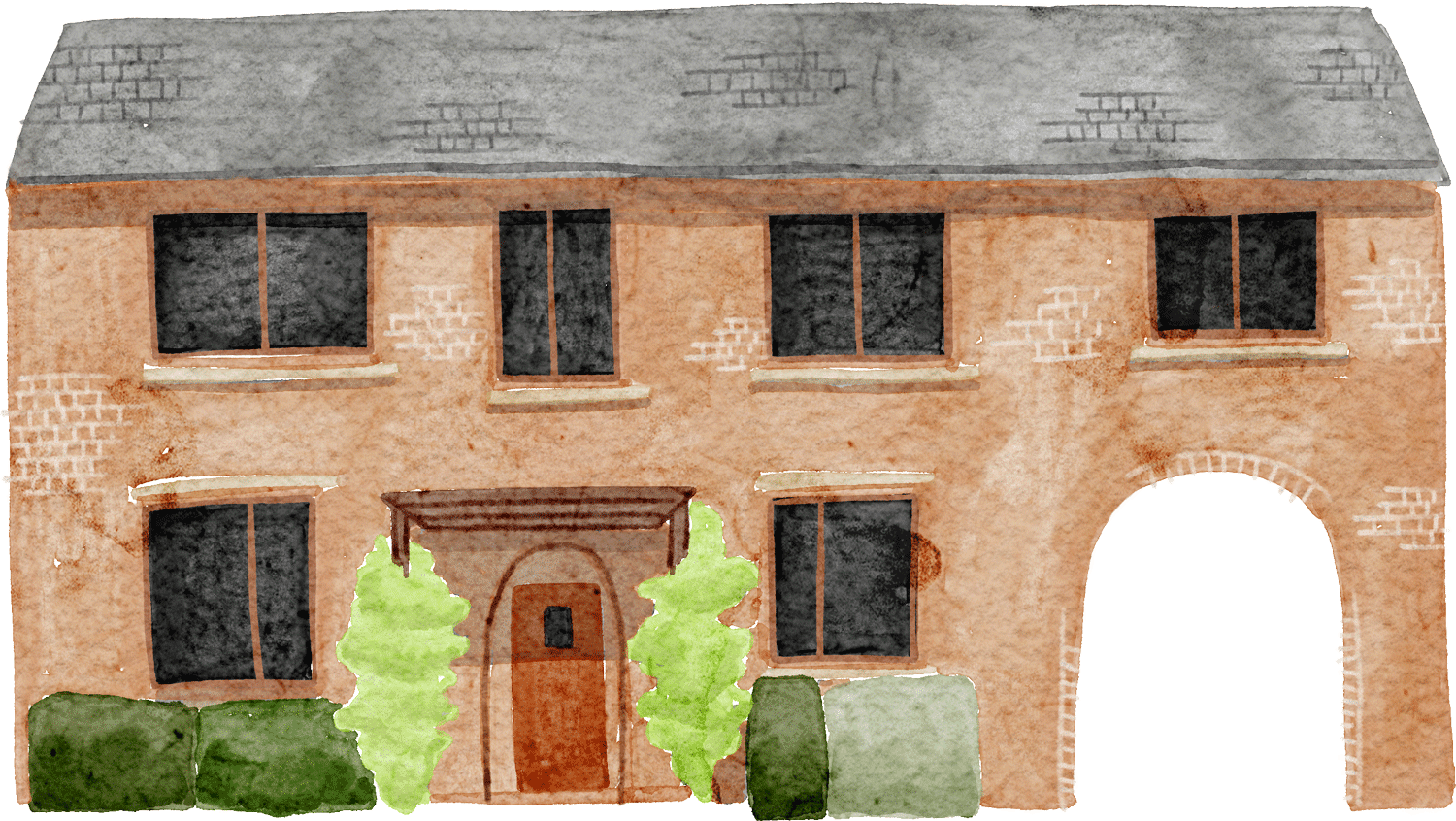 Looseley Halls Boarding house illustration