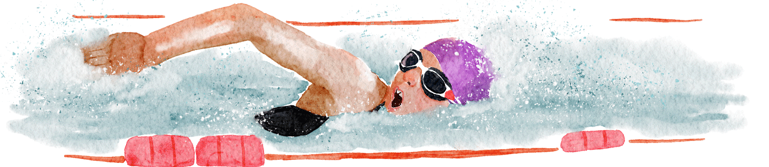 Pupil swimming illustration